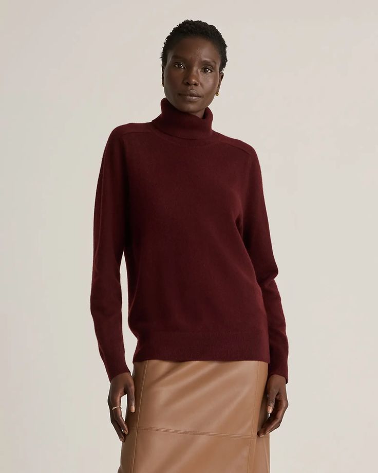 Cashmere Turtleneck Sweater | Quince Fall Cashmere High Neck Turtleneck, Fall Cashmere Turtleneck, Cashmere High-neck Turtleneck For Fall, Classic Turtleneck Sweater For Fall, Classic Funnel Neck Turtleneck For Layering, Classic Turtleneck With Funnel Neck For Layering, Cashmere Turtleneck For Layering, Solid Cashmere Turtleneck For Workwear, Fine Knit Turtleneck For Fall Layering