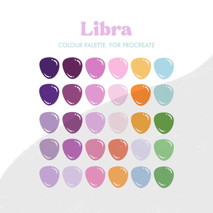 the color palettes for libra are all different colors and shapes, but there is no image to describe