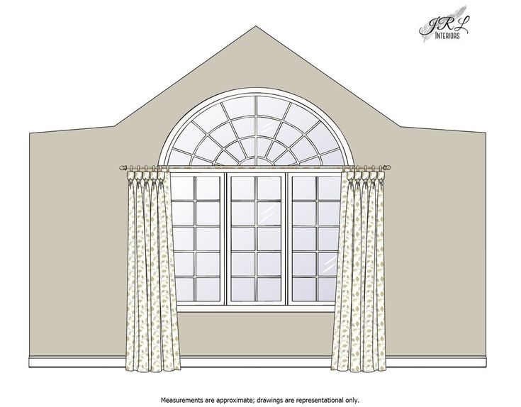 a drawing of an open window with curtains