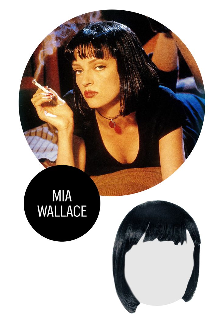 It's not absolutely necessary, but if you're going to pull of Wallace's jet black bob you should probably know how to twist. Other than that, all you need is white button-up, black bottoms, and a date who can cut a rug. Mia Wallace in Pulp Fiction Wig, $28.47; citycostumewigs.com.   - HarpersBAZAAR.com 7 Halloween Costumes, Jet Black Bob, Black Bob, Celebration Ideas, Best Wigs, Lazy Girl, Halloween Costume Ideas, Pulp Fiction, Less Is More