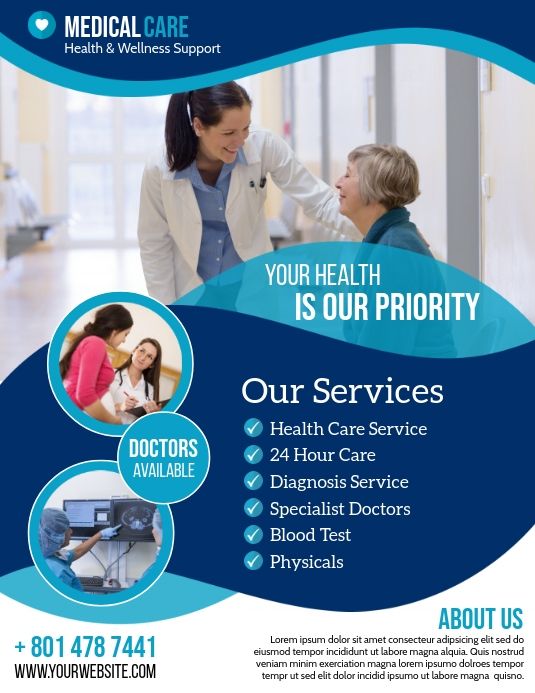 an advertisement for medical care is shown