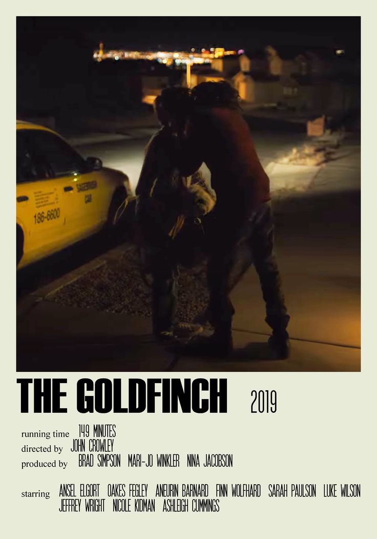 a poster for the goldfinch festival with two men standing next to each other