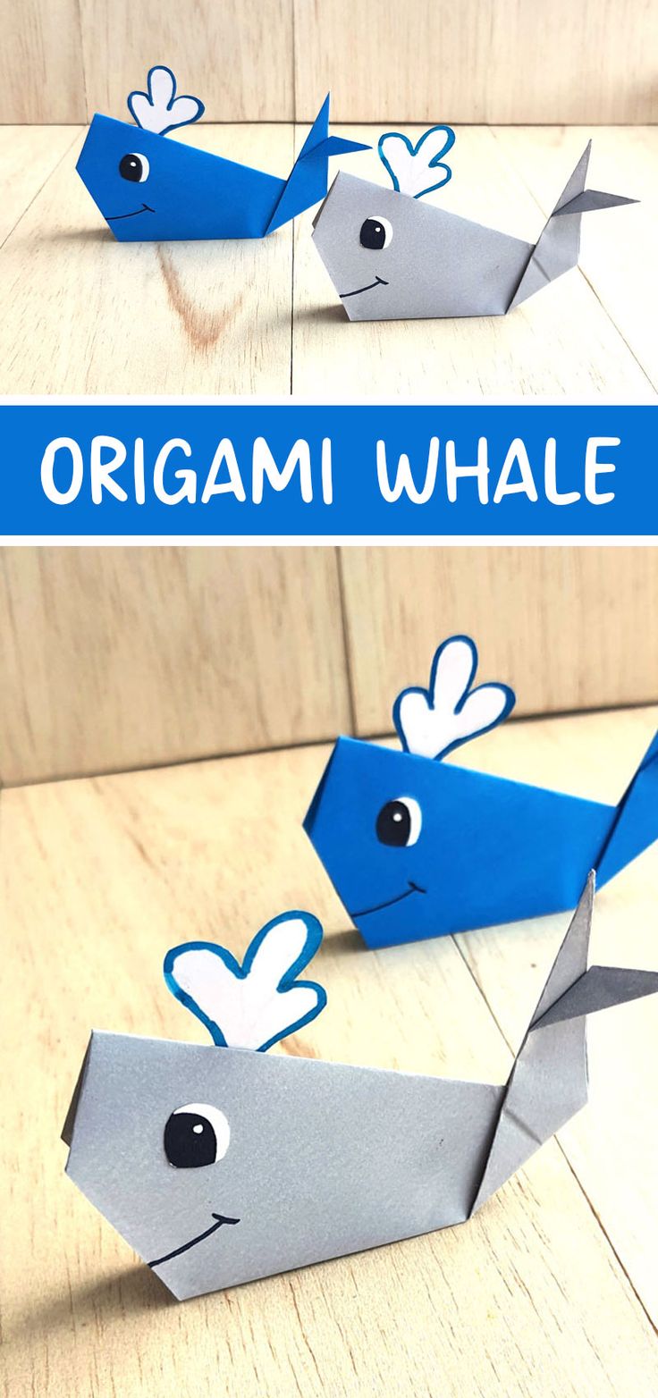 an origami whale made out of paper