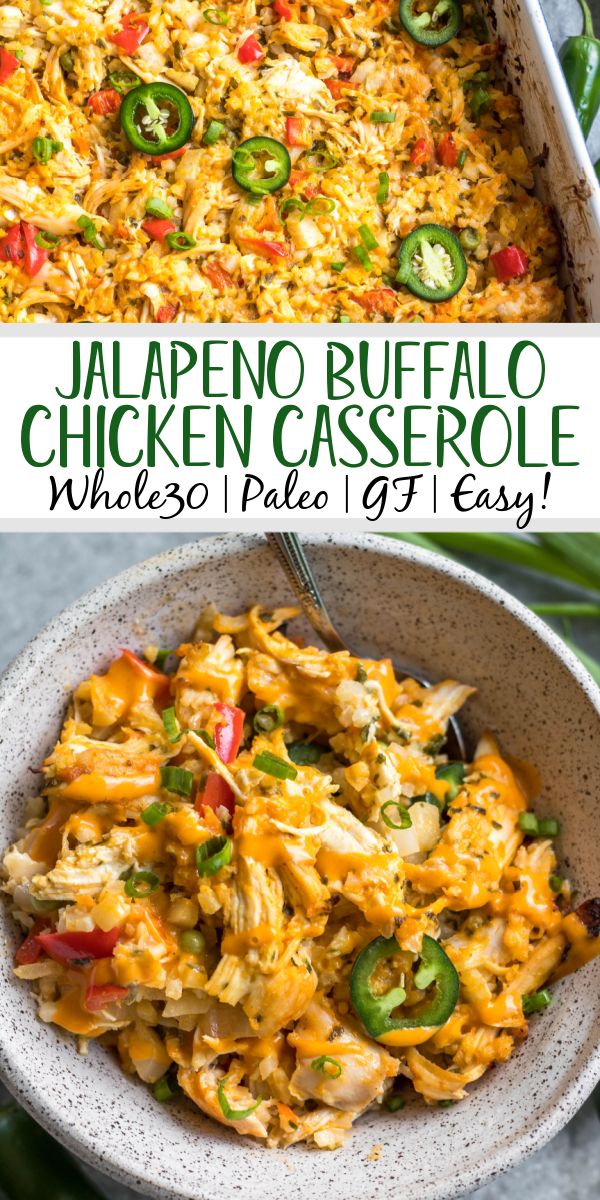 an image of jalapeno buffalo chicken casserole