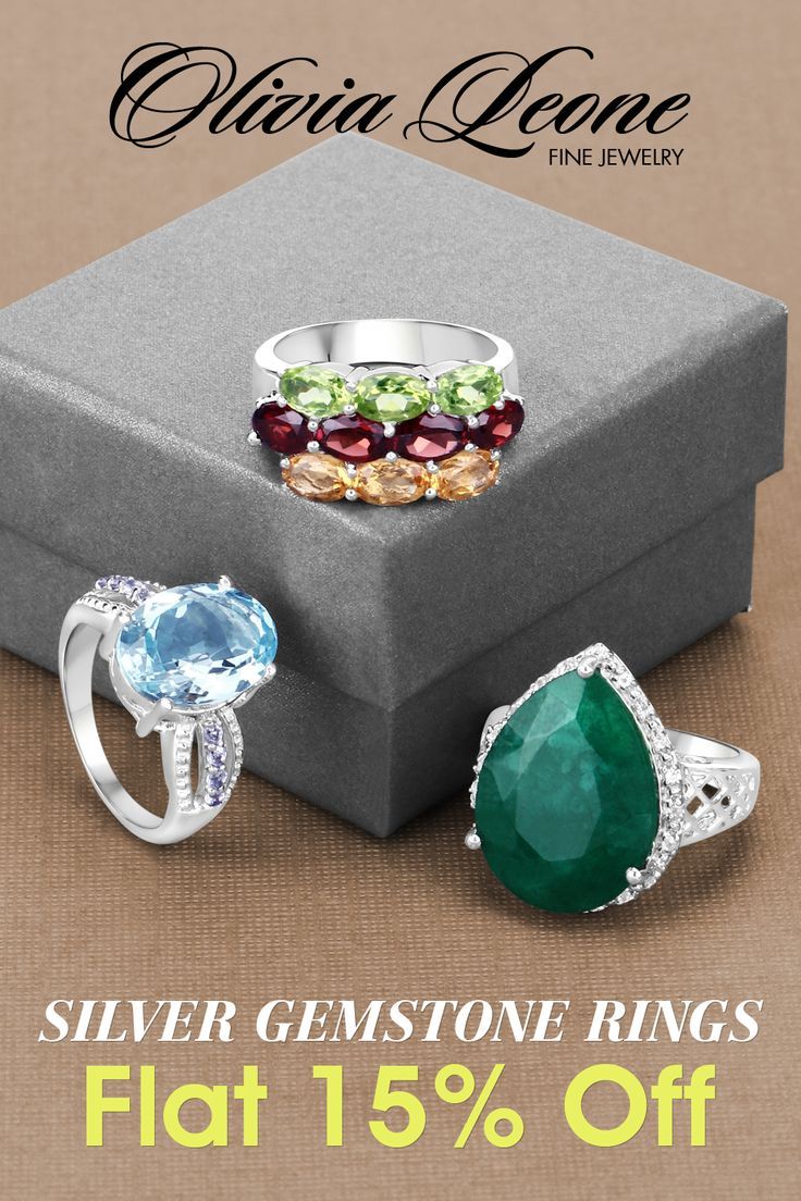 Get Flat 15% Off on Silver Gemstone Rings Silver Gemstone Rings, Birthday Gift Ring, Tanzanite Ring, Citrine Ring, Peridot Ring, Aquamarine Rings, Garnet Rings, Blue Topaz Ring, Ruby Ring