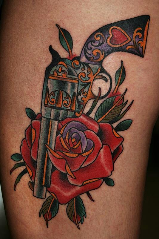 Revolver Tattoo, Sanskrit Tattoo, Sparrow Tattoo, Kunst Tattoos, Omerta Tattoo, Sweet Tattoos, Tattoo Cover, Home Tattoo, American Traditional Tattoo