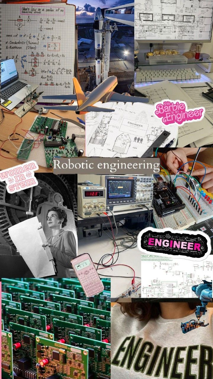 collage of electronics and engineering related images