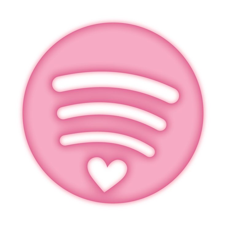 a pink circle with white lines in the center and a heart at the top, on a white background