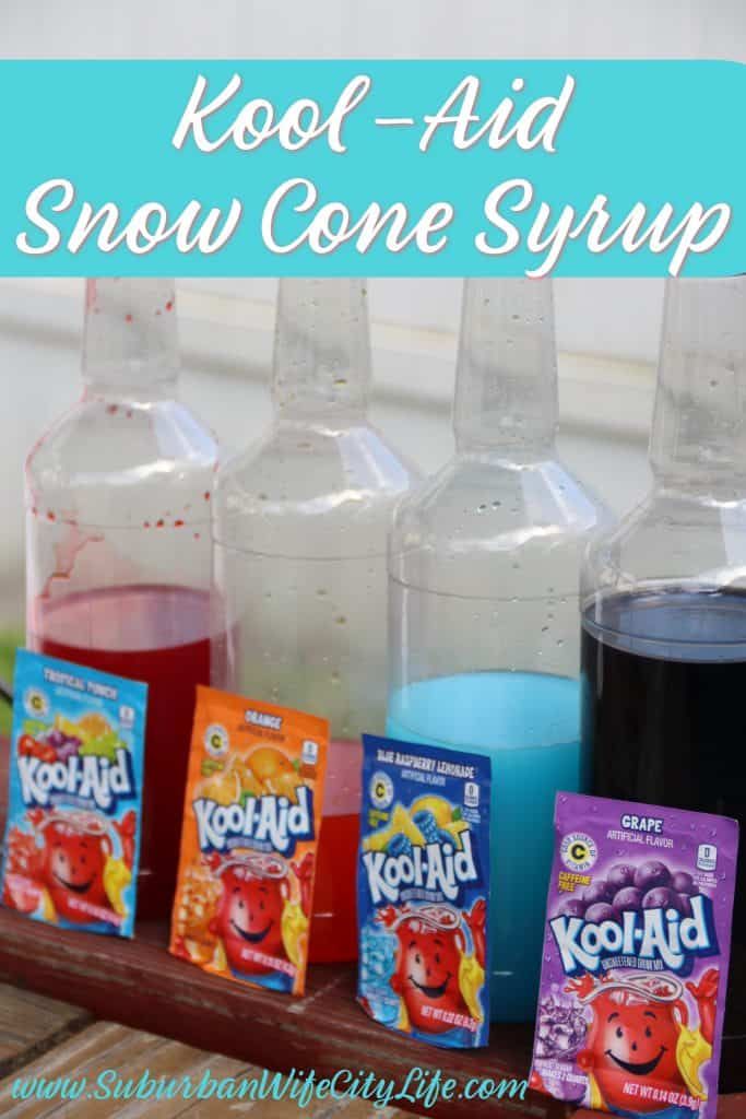 kool - aid snow cone syrup is an easy way to get kids excited about the weather