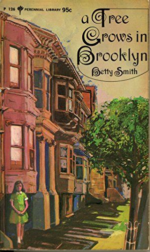 a book cover for a tree grows in brooklyn, with a girl walking down the street