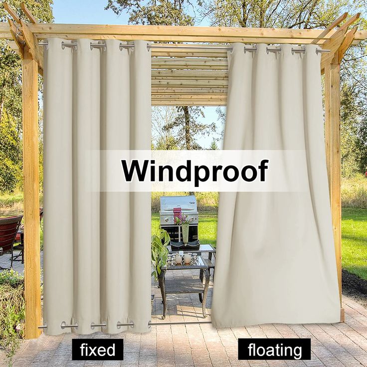 an open patio door with the words windproof printed on it