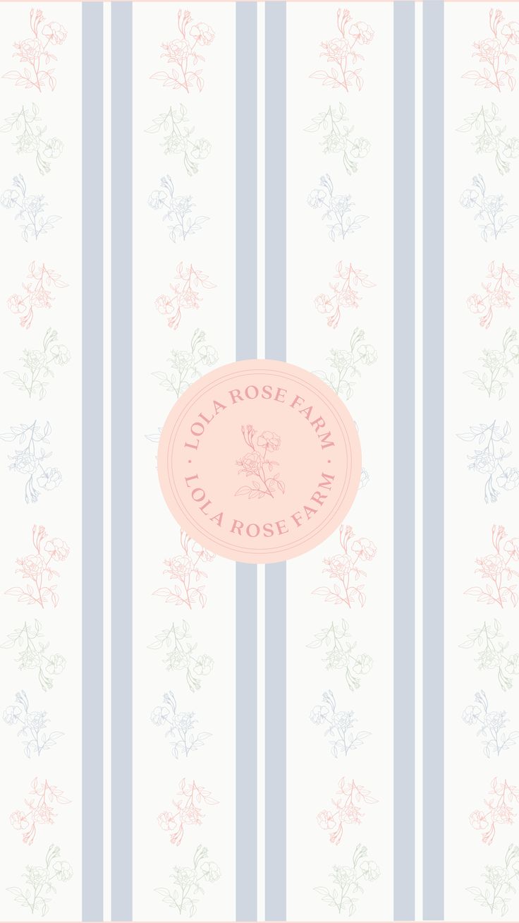 a striped wallpaper with pink and blue flowers on the bottom, in front of a white background