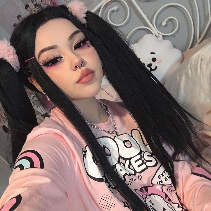 Cheap Wigs, Girls With Black Hair, Alternative Makeup, Angel Girl, Pool Hairstyles, Edgy Makeup, Straight Lace Front Wigs, Sanya, Long Black Hair