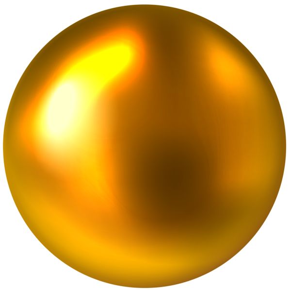 a shiny golden ball ornament on a white background