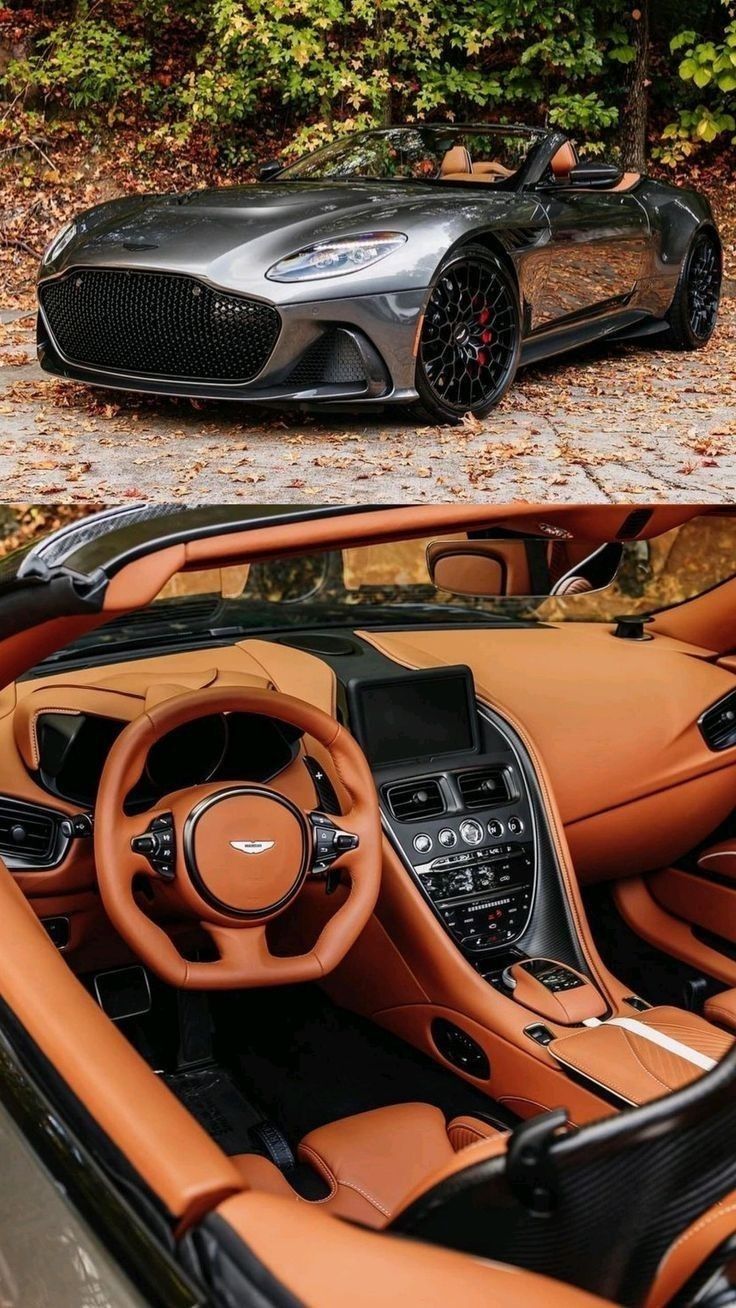 the inside and outside of a sports car