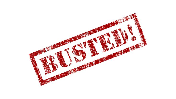 a stamp with the word busted written in red ink on a white background that says busted