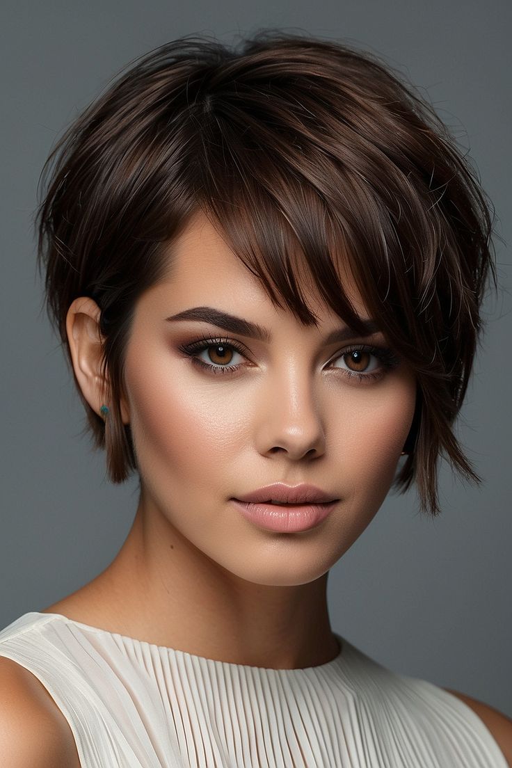 Makeup With Short Hair, Sassy Short Hairstyles For Women, French Pixie, Choppy Pixie, Hot Hairstyles, Shaggy Short Hair, Brunette Balayage, Very Short Haircuts, Pixie Hair