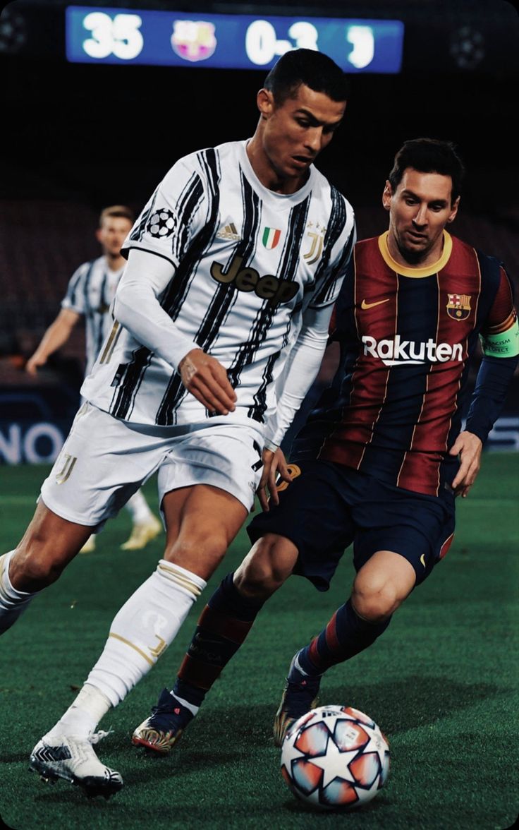 two men are playing soccer on the field