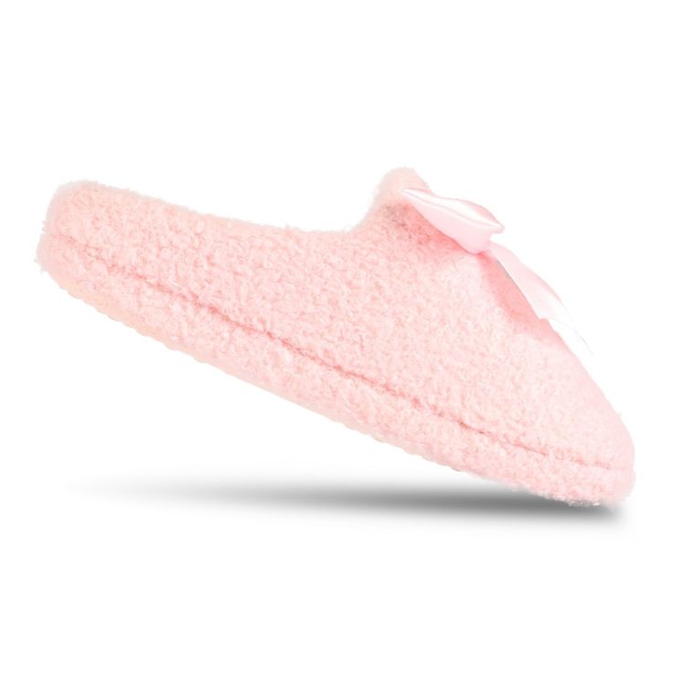 These Jessica Simpson slippers are the perfect present for your favorite little princess. These ultra-soft slip-on clogs are meant to be worn indoors on a daily basis. And there's no doubt she is going to want to wear these slippers every single day with their gentle memory foam, warm Faux Shearling material, and satin bow detail. There's no need to worry about her sliding around in these house shoes, with a non-skid anti-slip sole that is meant for wear and tear. You can be sure she will be the Super Soft Pink Slip-on Slippers, Fluffy Synthetic Slippers For Indoor Use, Fluffy Flat Indoor Slippers, Cozy Pink Indoor Slippers, Super Soft Synthetic Slippers With Round Toe, Cozy Pink Slippers With Round Toe, Cozy Pink Round Toe Slippers, Winter Slippers With Soft Sole And Synthetic Material, Winter Synthetic Slippers With Soft Sole