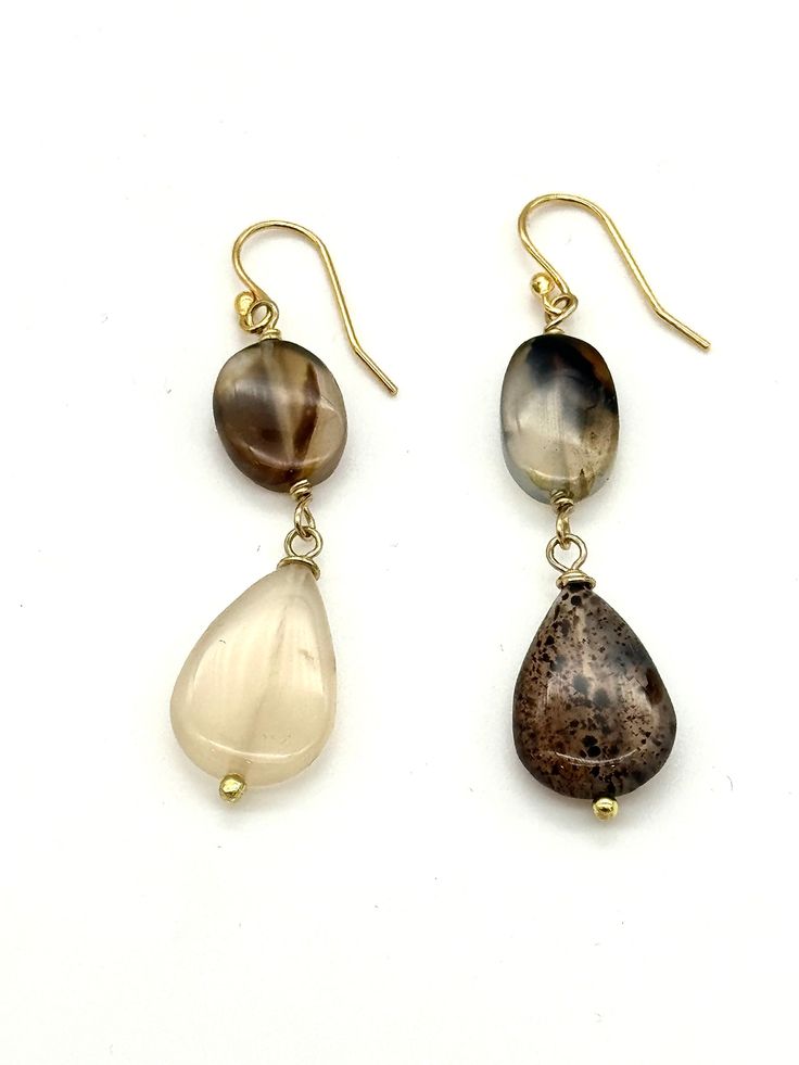 These earrings are made with beautiful Montana Agate stones with golf filled earring wires. These earrings hang at about 2 inches in length. Elegant Agate Drop Earrings, Elegant Agate Earrings, Nickel Free Agate Dangle Earrings, Dangle Earrings With Natural Agate Stones, Natural Stone Agate Dangle Earrings, Agate Dangle Earrings With Natural Stones, Agate Natural Stone Dangle Earrings, Elegant Teardrop Agate Earrings, Gold Teardrop Agate Earrings