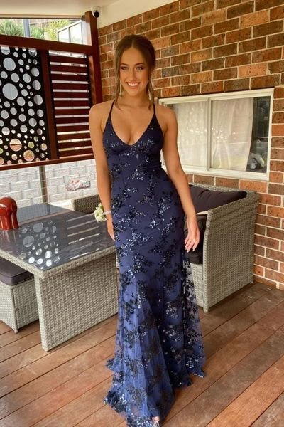 SR1717,Navy blue spaghetti straps mermaid long prom dresses · SheRose · Online Store Powered by Storenvy Formal Prom Dresses Long, Prom Dress Inspo, Looks Pinterest, Formal Prom Dress, Prom Dress Ideas, Prom 2024, Prom Inspo, Blue Mermaid, Prom Dress Inspiration