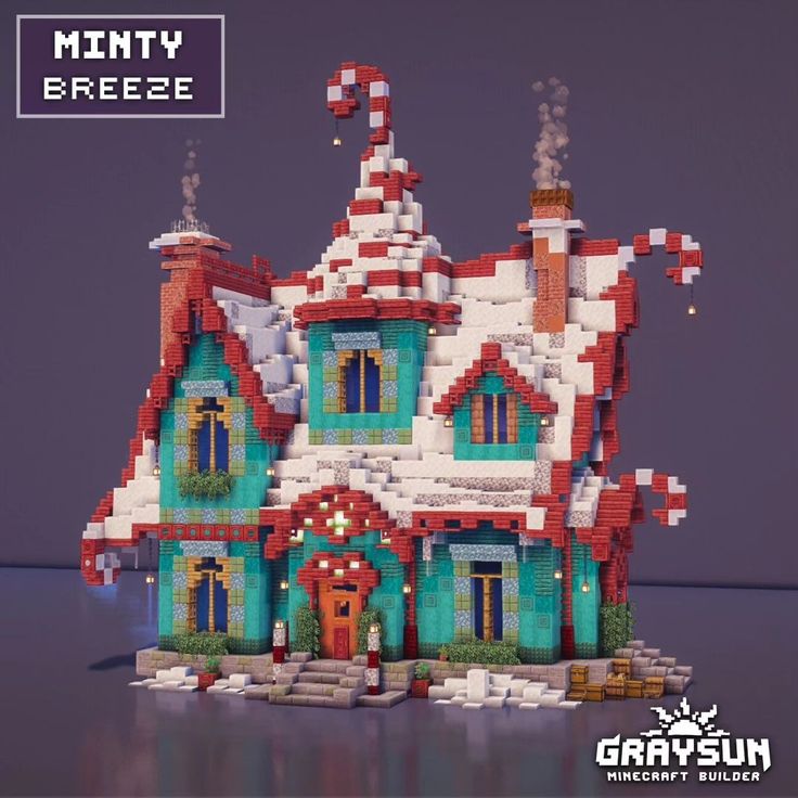 a lego house made to look like it's been built in the style of santa clause