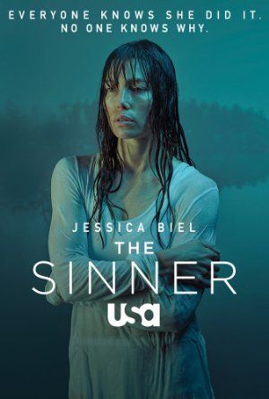 a poster for the movie sinner usa with an image of a woman standing in front of