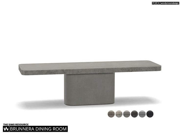 the table is made from concrete and has four different colors