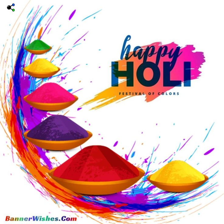 happy holi background with colorful powders