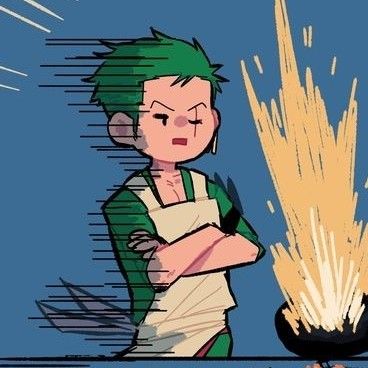 a boy with green hair is holding his arms crossed in front of an exploding pot