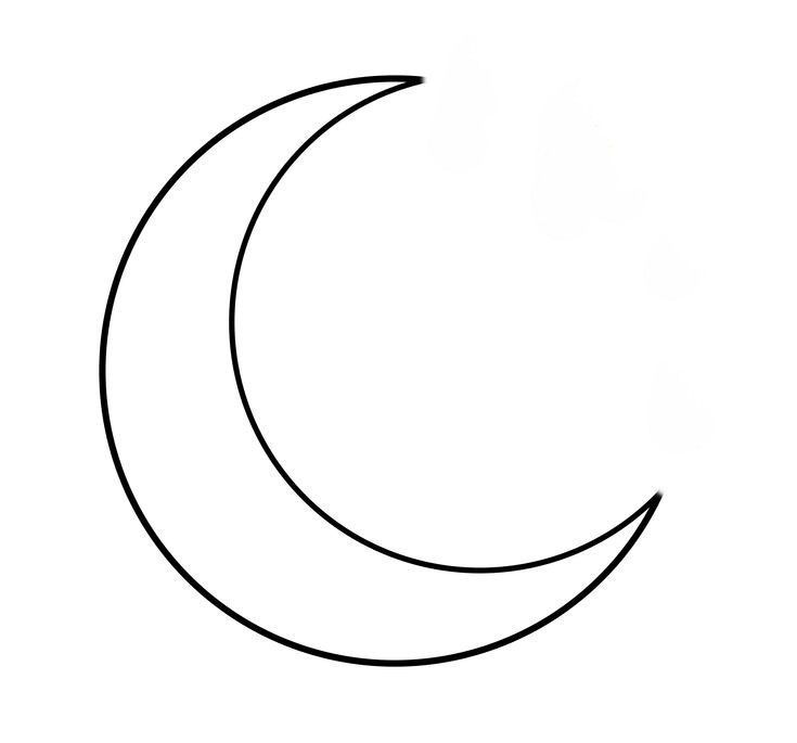 a black and white drawing of a crescent