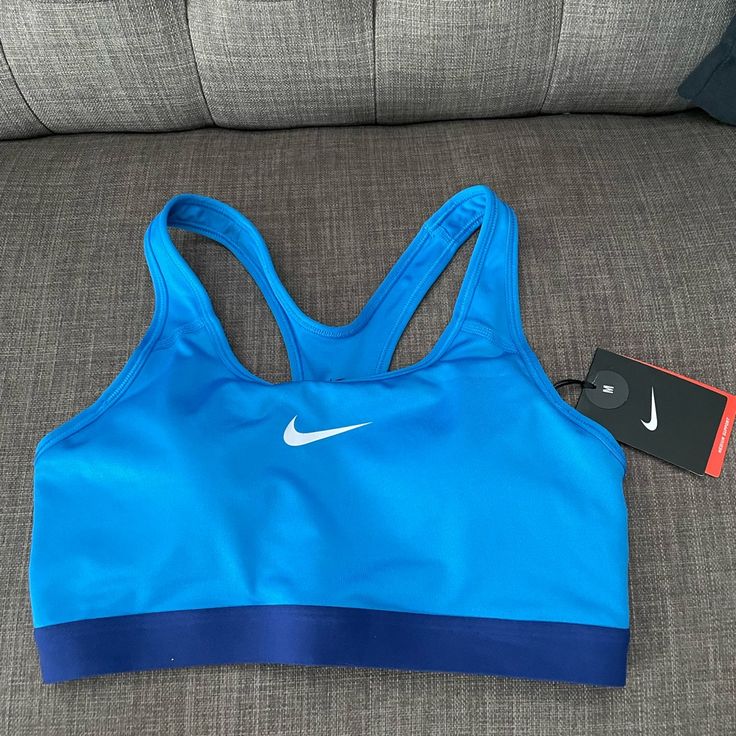 Nike Pro Classic Padded, Sports Bra, Medium Support, Size Medium. New With Tags Blue Racerback Sports Bra For Light Sports, Blue Functional Sports Bra With Light Support, Blue Sportswear Activewear With Built-in Padding, Blue Activewear With Built-in Padding For Gym, Blue Fitted Sports Bra For Light Sports, Functional Blue Activewear With Built-in Padding, Blue Functional Activewear With Built-in Padding, Blue Racerback Sports Bra With Built-in Padding, Functional Fitted Blue Sports Bra