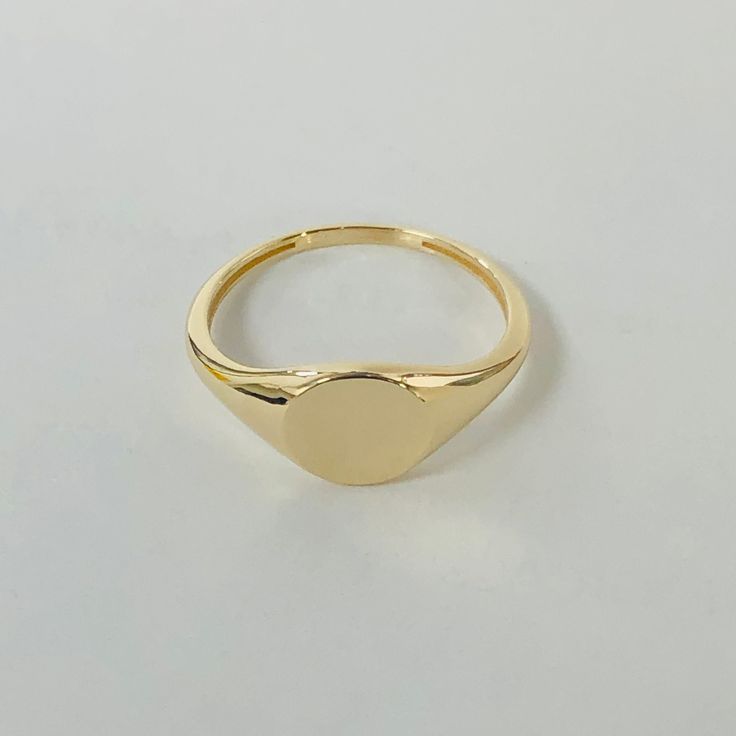 14k Solid Gold Signet Ring, Circle Signet Ring, Gold Pinky Ring, White Gold Signet Ring For men,  Celestial Signet Ring  for Ladies , Rose Features: * Made to Order.  * Gold KT: 14K * Custom Gold Color: Rose Gold, Yellow Gold, White Gold *.Top Ring Diameter:8MM * Width of Band: Graduates from 8MM to 1.5MM This ring can be made in any ring size, please specify, when placing your order. If you like this but want it slightly altered, please inquire. Customization requests are welcome! All of our je Gold Rings With Smooth Bezel As Gift, Gold Rings With Smooth Bezel For Gift, Gold Ring With Smooth Bezel As Gift, Gold Rings With Smooth Bezel In Fine Jewelry Style, Gold Rings With Smooth Bezel Fine Jewelry, 14k Gold Rings With Smooth Bezel For Gift, Gold Rings With Smooth Bezel, 14k Gold Tarnish-resistant Signet Ring, 14k Gold Polished Promise Ring