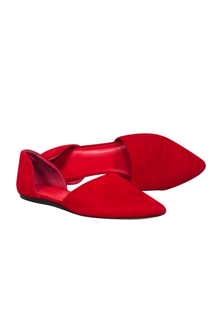 Current Boutique-Jenni Kayne - Red Suede Pointed Toe Flats Sz 10 Chic Flats, Go Red, Jenni Kayne, Pant Suit, Pointed Toe Flats, Red Suede, Red Hot, Soft Suede, Cute Dresses