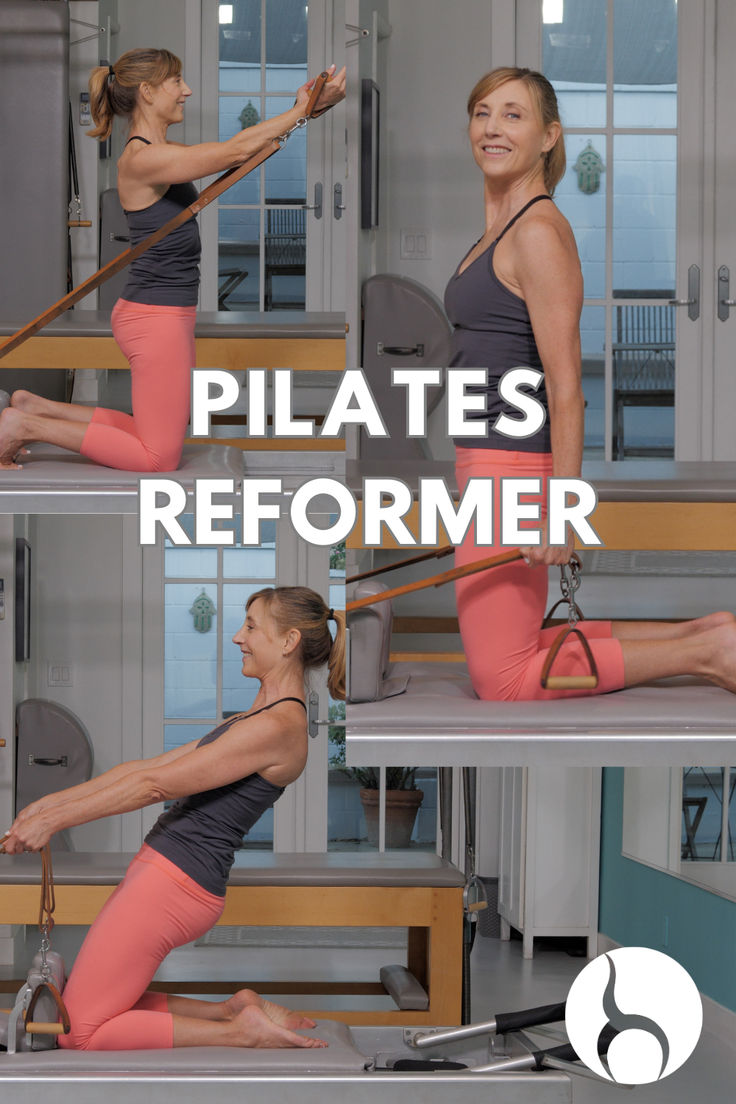 a woman doing pilates on a bench with the words, how to do it