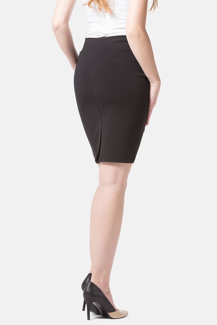 NEW COLORS NOW AVAILABLE! Ponte Roma blend of 46% Bamboo Viscose, 31% Polyester, 19% Organic Cotton, and 4% Spandex Imported Mid-rise Fitted at hip and thigh Length from top edge to hem = 21 1/2" Clean Design: wide supportive waistband, pull-on, no zippers, back vent Sizes: X-SMALL (2-4); SMALL(6-8); MEDIUM (10-12); LARGE (14-16); X-LARGE (18-20) SKU: WC-01-SKT-108 Flattering Elastane Pencil Skirt, High Waist Lined Elastane Pencil Skirt, Stretch Mini Skirt For Business Casual, Stretch Elastane Pencil Skirt For Business Casual, High-waisted Lined Pencil Skirt, Lined Elastane Pencil Skirt, Office Pencil Skirt In Elastane, Relaxed Fit Mini Skirt For Business Casual, Relaxed Short Skirt For Office