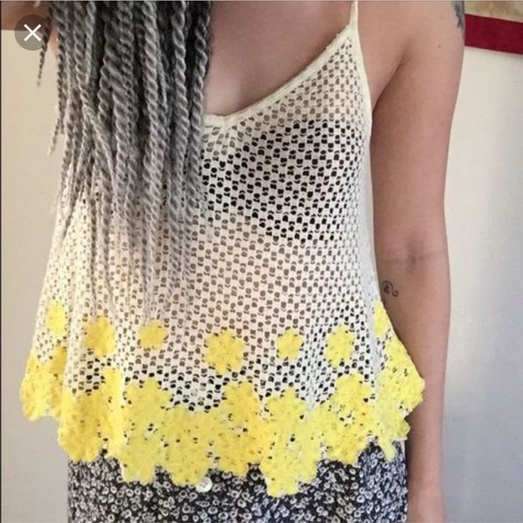 Cute Tank Top Perfect As Swimsuit Cover Up. Perfect For The Beach And Summer. No Flaw. Never Worn Yellow V-neck Top For Beach Season, Spring Yellow Crochet Top With Crochet Trim, Yellow Crochet Top With Crochet Trim For Spring, Yellow Crochet Lace Cotton Top, Yellow Cotton Top With Crochet Lace, Yellow Crochet Top For Spring And Summer, Yellow Crochet Lace Top For Summer, Yellow Crochet Lace Top For Festival, Casual Yellow Crochet Lace Top