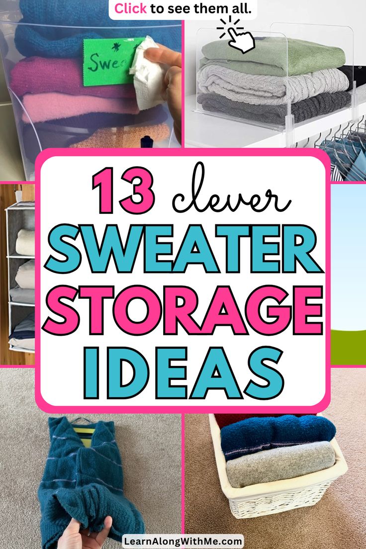 there are many different items that can be used to store sweaters and other clothing