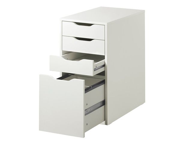 two drawers are open on each side of the cabinet