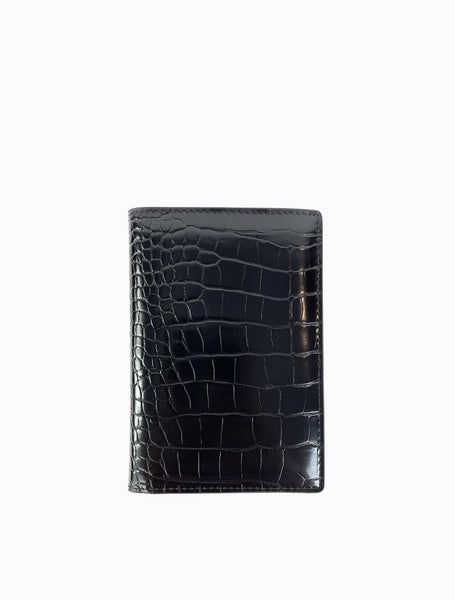 The Skip Passport Holder is made from high quality black faux croc leather and features an iridescent orange interior with Poppy Lissiman printed logo. The Skip Passport holder is equipped with inner open inserts on either side making it easy to slot in your passport and other various travel tickets. Black Leather Wallet With Crocodile Pattern, Black Embossed Wallet For Everyday Use, Black Leather Wallets With Crocodile Pattern, Designer Black Wallets With Leather Lining, Black Textured Leather Rectangular Wallet, Functional Black Leather Wallet, Modern Black Textured Leather Wallet, Poppy Lissiman, Travel Tickets