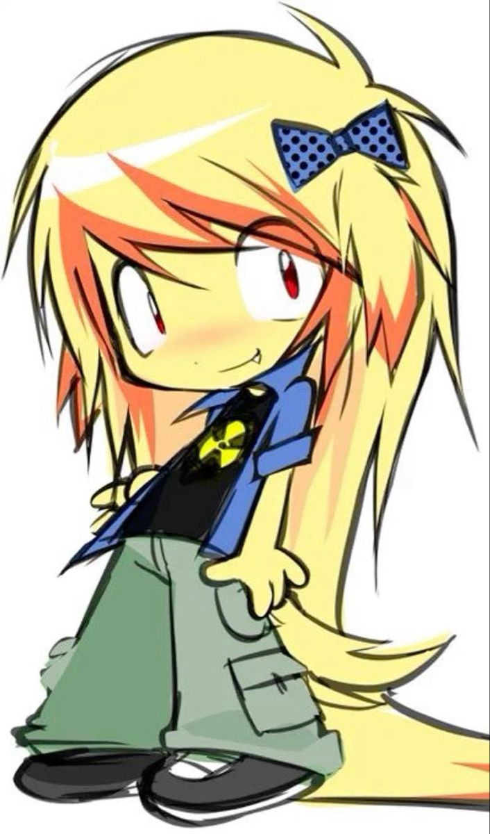 an anime character with blonde hair and blue shirt