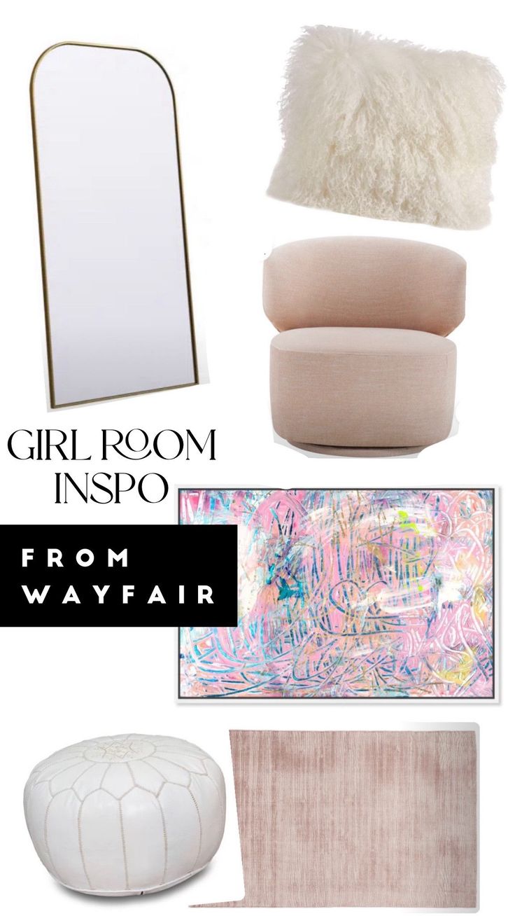 the girl room inspo from wayfair com is featured in this postcard