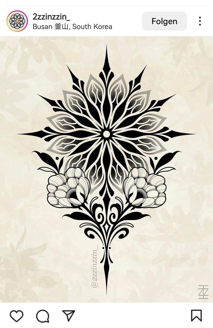 an image of a flower in black and white on a beige background with the words,