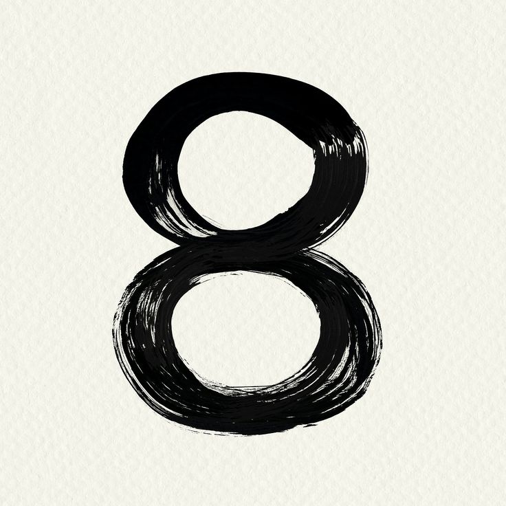 the number eight drawn in black ink