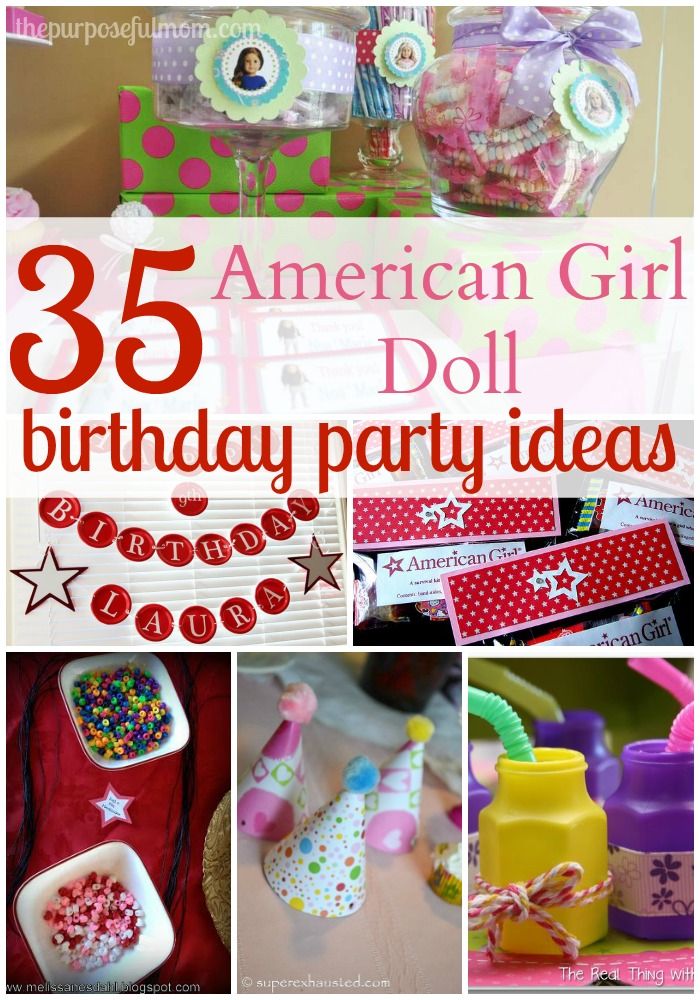 Our daughter, Leah, will be receiving her first American Girl Doll for her 7th birthday this summer! So I thought it might be fun to have an American Girl themed birthday party! Pinterest is a great go-to source for inspiration! Here are 35 ideas, including food, decorations, activities and more! {P.S. Most of them are budget … Doll Birthday Party Ideas, American Girl Doll Birthday Party, Doll Birthday Party, American Girl Birthday Party, Ag Doll Crafts, American Girl Birthday, American Girl Parties, Emily Elizabeth, Food Decorations