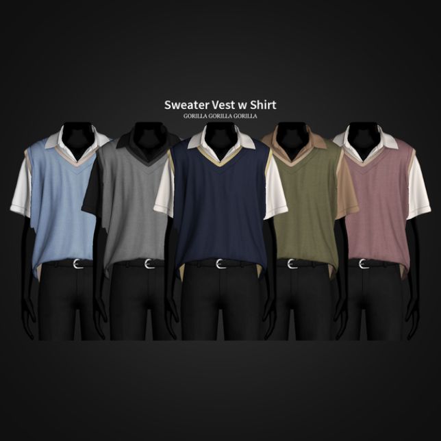 several men's polo shirts with collars and sleeves, all in different colors