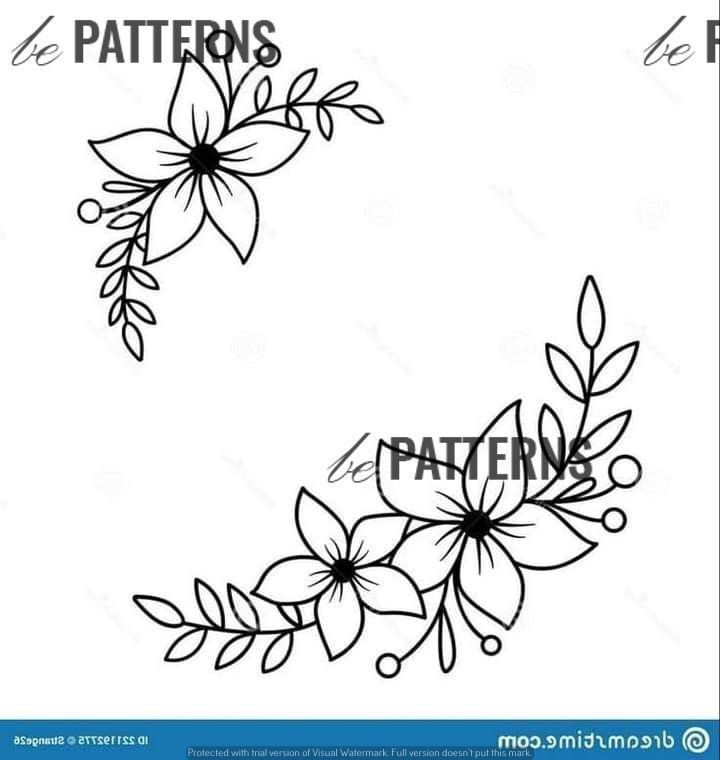 a flower with the word pattern on it and an image of a plant with leaves