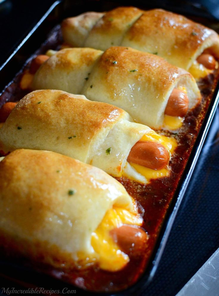 two pictures of different types of food in pans and one has cheese on it