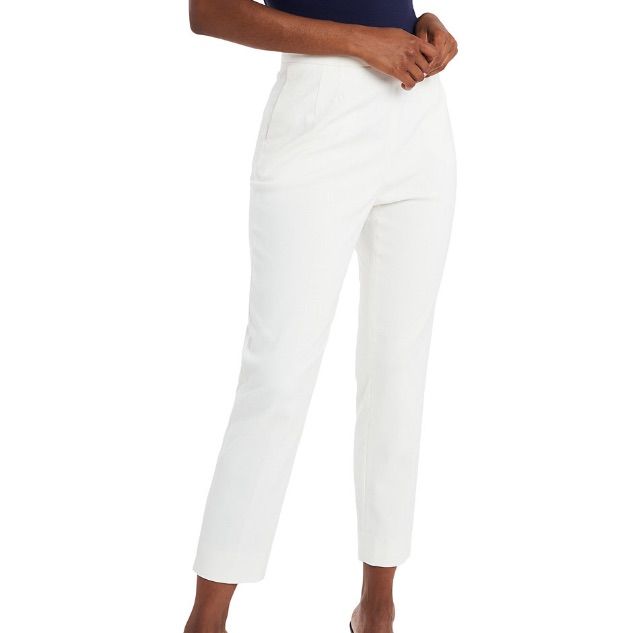 New Riley & Rae Brand Ivory Dress Pants Thick Stretchy Material Ankle Slim Leg Style New W Tags With Front Pockets For A Casual Look C6 I Ship Same Or Next Day Fitted White Tapered Leg Dress Pants, White Fitted Tapered Leg Dress Pants, Classic White Stretch Dress Pants, Tailored White Bottoms For Business Casual, Fitted White Dress Pants With Pockets, White Ankle Pants For Business Casual, Fitted White Tapered Leg Pants, White Tapered Leg Dress Pants For Business Casual, White Fitted Tapered Leg Pants