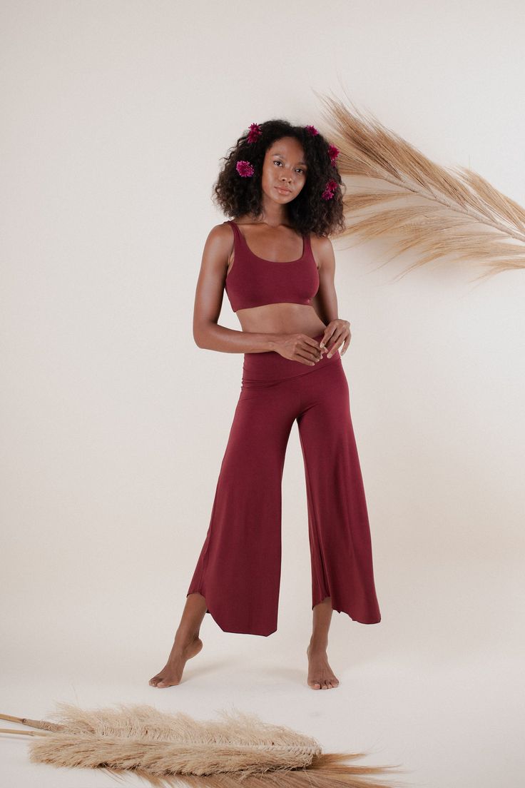 Inspired by the beauty and fluidity of the female form, these versatile pants provide comfort and effortless style no matter what stage of the month you are in. Sewn with love from the butter soft and stretchy Plant Viscose that moulds to the unique contours of your body, they feel like a relaxed second skin. This limited-edition colour is designed to connect with you in your winter months. Matches perfectly with any top from Indigo Luna. Perfect for Yin, Mediation flowy movement and your everyday comfort Soft & stretchy plant viscose is a favourite material for new and expecting mums Gradually flared for a flowing silhouette Signature High Rise waistband that can be styled up or down Versatile, a must have Indigo Luna staple Available in many beautiful colours to fit any style Indigo Luna, Versatile Pants, Slow Fashion Brands, Beautiful Colours, Winter Months, Rhubarb, Second Skin, Effortless Style, Feel Like